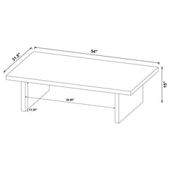 Max Black Rectangular Engineered Laminate Coffee Table - Ornate Home