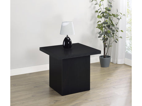 Max Black Square Engineered Laminate End Side Table - Ornate Home