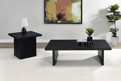 Max Black Square Engineered Laminate End Side Table - Ornate Home