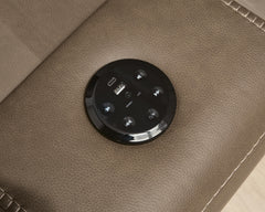 Max-Media Biscotti 6-Piece Power Reclining Sectional with Audio Console and 2 Armless Chairs - Ornate Home