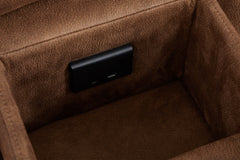 MaxView Media Mocha 6-Piece Power Reclining Sectional with Immersive Sound System - Ornate Home