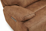 MaxView Media Mocha 6-Piece Power Reclining Sectional with Immersive Sound System - Ornate Home