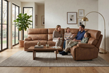 MaxView Media Mocha 6-Piece Power Reclining Sectional with Immersive Sound System - Ornate Home
