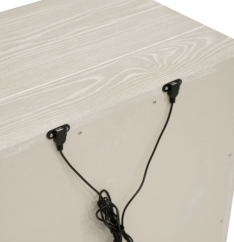 Maxime Three Drawer USB-Charging Nightstand in Ash - Ornate Home