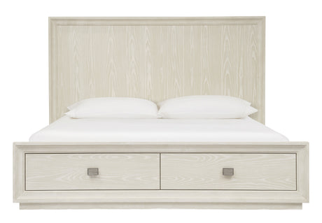 Maxime Two Drawer Footboard Eastern King Storage Platform Bed In Ash - Ornate Home