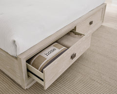 Maxime Two Drawer Footboard Full Storage Platform Bed In Ash - Ornate Home