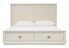 Maxime Two Drawer Footboard Full Storage Platform Bed In Ash - Ornate Home
