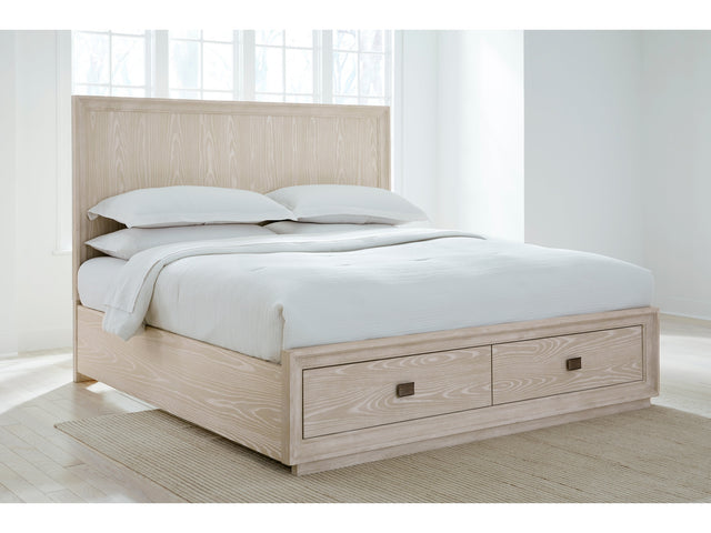 Maxime Two Drawer Footboard Queen Storage Platform Bed In Ash - Ornate Home