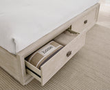 Maxime Two Drawer Footboard Queen Storage Platform Bed In Ash - Ornate Home