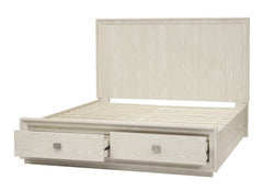 Maxime Two Drawer Footboard Queen Storage Platform Bed In Ash - Ornate Home