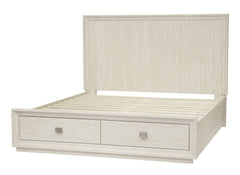 Maxime Two Drawer Footboard Queen Storage Platform Bed In Ash - Ornate Home