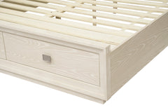 Maxime Two Drawer Footboard Queen Storage Platform Bed In Ash - Ornate Home