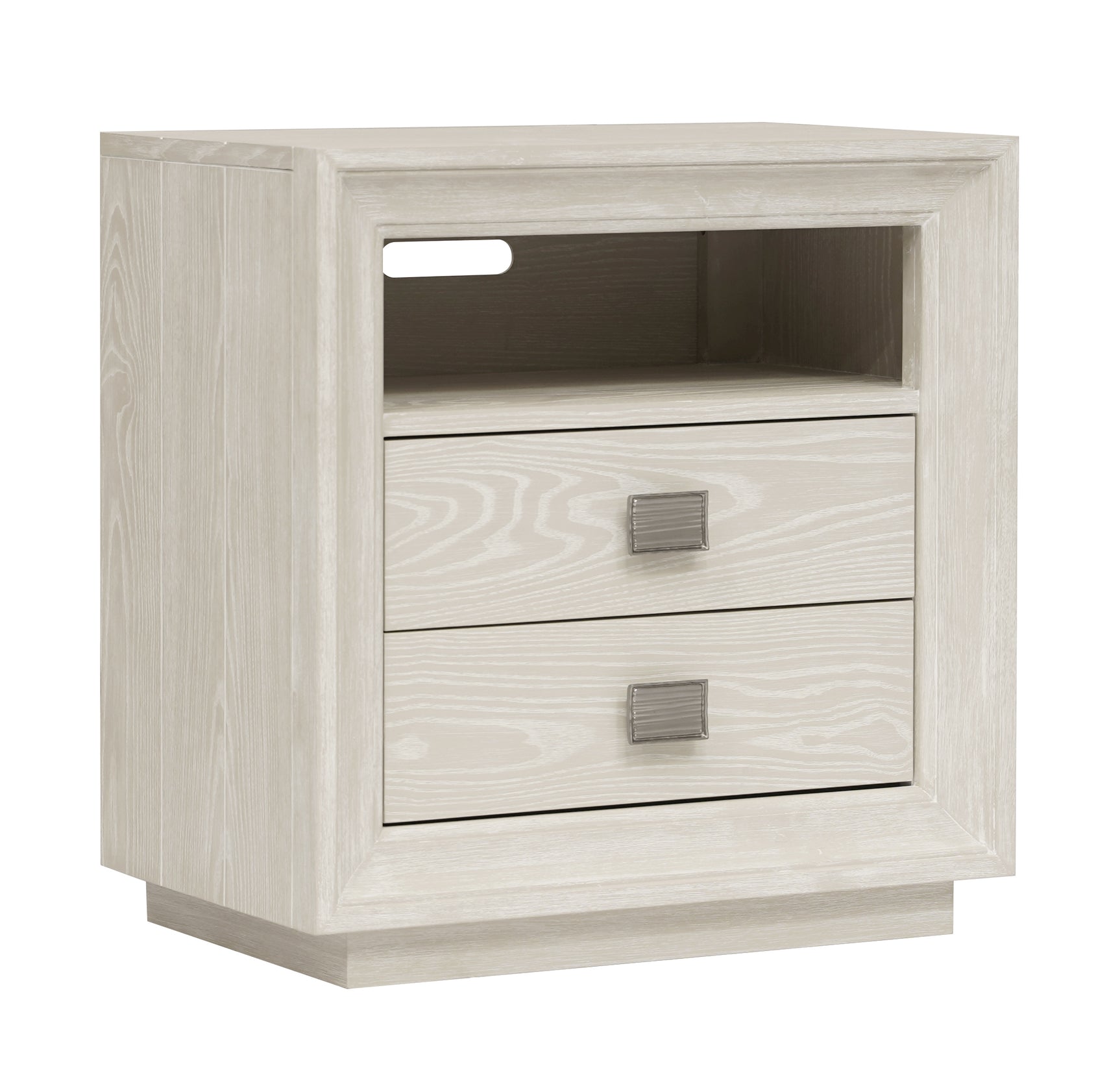 Maxime Two Drawer USB-Charging Nightstand in Ash - Ornate Home