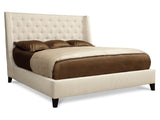 Maxime White/Cream Fabric Shelter King Bed (58"H) - Ornate Home
