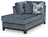Maxon Place Navy 3-Piece Sectional and Ottoman - Ornate Home