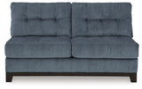 Maxon Place Navy 3-Piece Sectional and Ottoman - Ornate Home