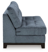 Maxon Place Navy 3-Piece Sectional and Ottoman - Ornate Home
