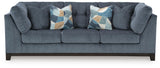 Maxon Place Navy 3-Piece Sectional and Ottoman - Ornate Home