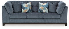 Maxon Place Navy 3-Piece Sectional and Ottoman - Ornate Home