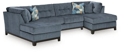 Maxon Place Navy 3-Piece Sectional with Chaise - Ornate Home
