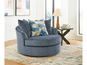 Maxon Place Navy Oversized Swivel Accent Chair (Online Special Price) - Ornate Home