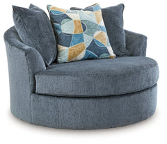 Maxon Place Navy Oversized Swivel Accent Chair - Ornate Home