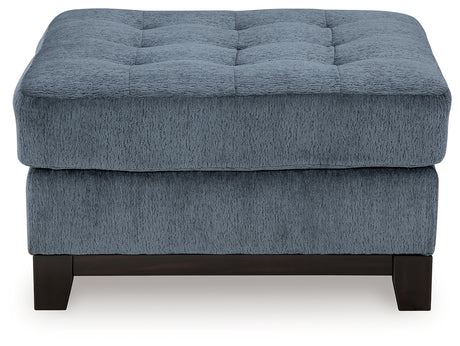 Maxon Place Navy Sofa and Oversized Accent Ottoman - Ornate Home