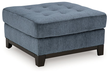 Maxon Place Navy Sofa and Oversized Accent Ottoman - Ornate Home