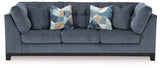 Maxon Place Navy Sofa and Oversized Accent Ottoman - Ornate Home