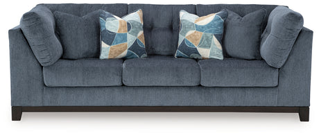 Maxon Place Navy Sofa and Oversized Accent Ottoman - Ornate Home