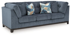 Maxon Place Navy Sofa and Oversized Accent Ottoman - Ornate Home