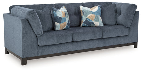 Maxon Place Navy Sofa and Oversized Accent Ottoman - Ornate Home