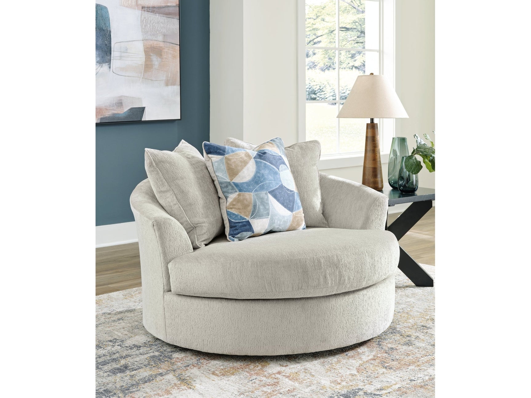 Maxon Place Stone Oversized Swivel Accent Chair (Online Special Price) - Ornate Home