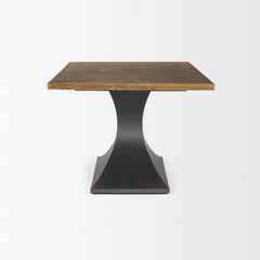 Maxton Brown/Gunmetal Rectangular Pedestal Dining Table - Ornate Home