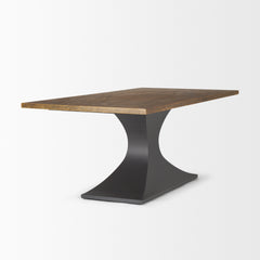 Maxton Brown/Gunmetal Rectangular Pedestal Dining Table - Ornate Home