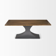 Maxton Brown/Gunmetal Rectangular Pedestal Dining Table - Ornate Home