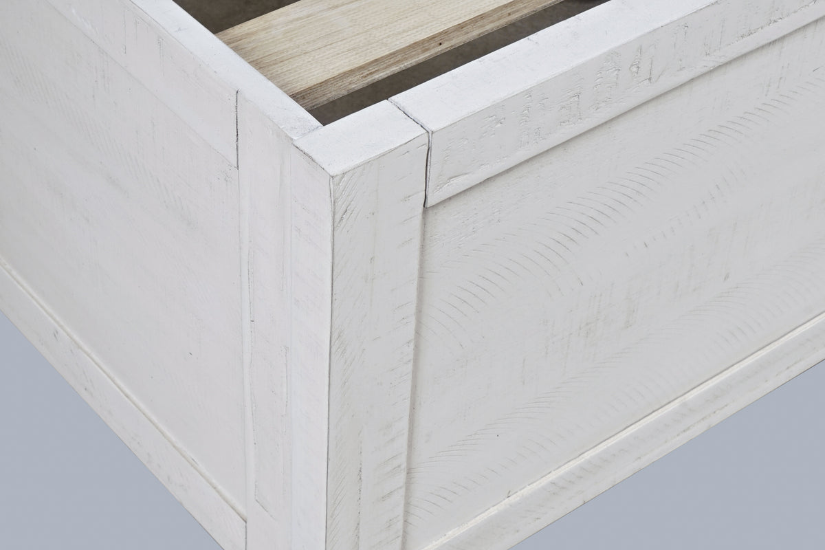 Maxton Ivory Queen Panel Bed - Ornate Home