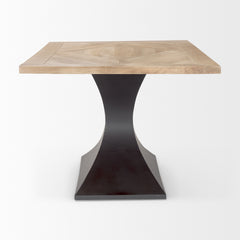 Maxton Light Brown/Gunmetal Rectangular Pedestal Dining Table - Ornate Home
