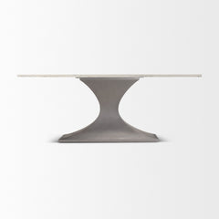 Maxton White/Gunmetal Rectangular Pedestal Dining Table - Ornate Home