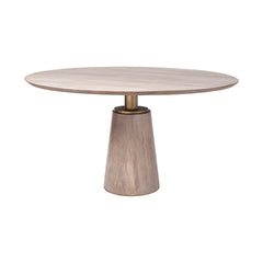 Maxwell Brown/Gold 54" Round Pedestal Dining Table - Ornate Home