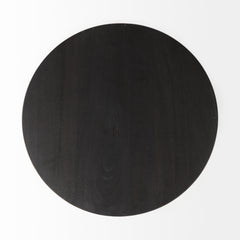 Maxwell Dark Brown/Black 20" Round Wood Metal Pedestal Side Table - Ornate Home