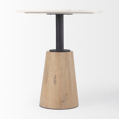 Maxwell White/Black/Blonde 32" Round Pedestal Dining Table - Ornate Home