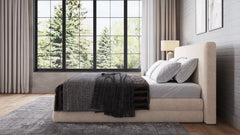 Maya Brun King Upholstered Platform Bed - Ornate Home