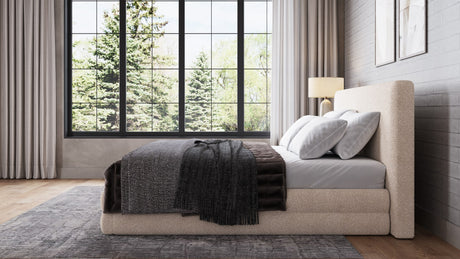 Maya Brun Queen Upholstered Platform Bed - Ornate Home