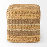 Maya Light Brown/Medium Brown Seagrass Square Pouf - Ornate Home
