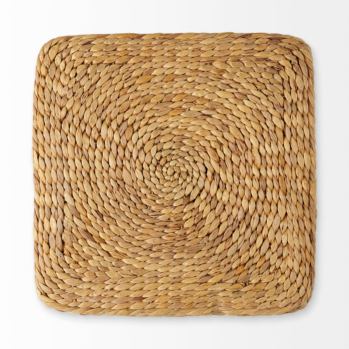 Maya Light Brown/Medium Brown Seagrass Square Pouf - Ornate Home