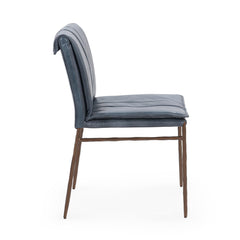 Mayer Leather Ocean Blue Dining Chair (Set of 2) - Ornate Home