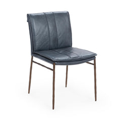 Mayer Leather Ocean Blue Dining Chair (Set of 2) - Ornate Home