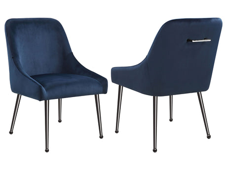Mayette Blue / Black Nickel Side Chair (Set of 2) - Ornate Home
