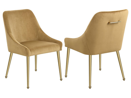 Mayette Cognac / Gold Side Chair (Set of 2) - Ornate Home